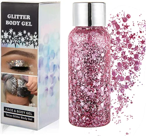 Miniatura 10 de Brillantina gruesa líquida con lentejuelas de sirena, para sombra de ojos, gel corporal, festival, cosmético para cara, uñas, maquillaje, de larga
