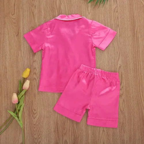 Miniatura 25 de Conjunto de pijama de manga larga con botones para niña pequeña, conjunto de ropa de dormir