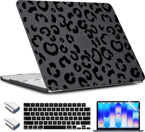 Miniatura 41 de TWOLSKOO Funda para MacBook Neo de 13 pulgadas 2026 A3404 A18 Pro Chip, carcasa rígida de plástico con adaptador tipo C, 2 fundas para cámara web