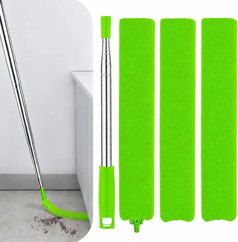 Miniatura 9 de Limpiador de polvo retráctil con poste de extensión de 30 a 100 pulgadas, herramientas de limpieza con 3 paños de microfibra para quitar el polvo