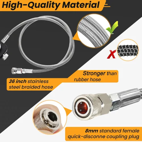 Miniatura 3 de Adaptador de válvula DIN para buceo, conector de tanque PCP, estación de llenado para paintball, llenador de tanque HPA, hasta 4500 psi, manguera