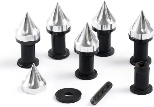 Miniatura 7 de 6 unids negro motocicletas universales parabrisas espigas pernos tornillos parabrisas M5 tornillo carenado placa placa kit de montaje pozo tuercas