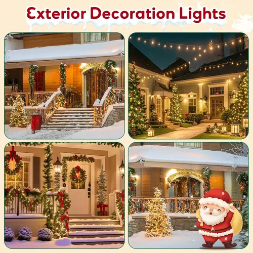 Miniatura 3 de Hishine Luces de Navidad de 49 pies, 1000 luces LED para exteriores, tira de luces para interiores, 8 modos, impermeable, enchufable, luz de árbol