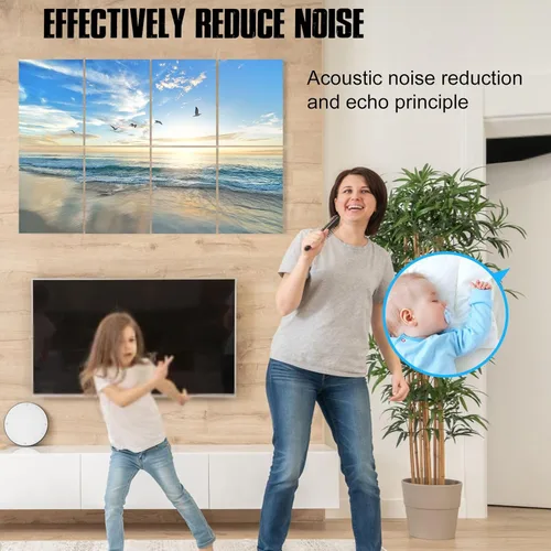 Miniatura 5 de Paneles acústicos de pared insonorizados: arte de pared absorbente de sonido, acolchado para estudio de grabación, tratamientos acústicos, paquete