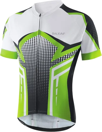 BALEAF Men's Cycling Jersey Short Sleeve Bike Shirts 4 Pockets Road Biking Tops Full Zip Clothing MTB Breathable UPF 50+