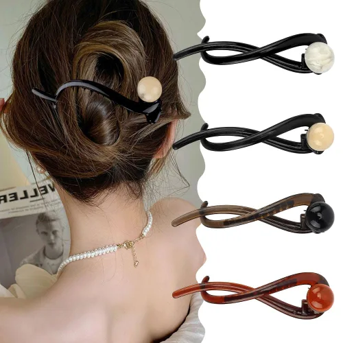 Miniatura 8 de Ahoney 4 pasadores de perlas para mujer, pinzas francesas 4.2 con perlas elegantes para cabello grueso (plata + dorado)