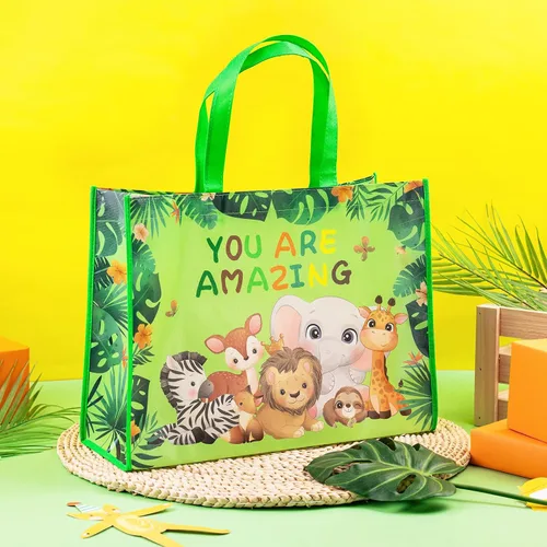 Miniatura 3 de Loveinside Bolsas grandes de regalo recicladas con asas, bolsa de regalo reutilizable para fiestas de cumpleaños para niños, bolsa de compras – 16 x