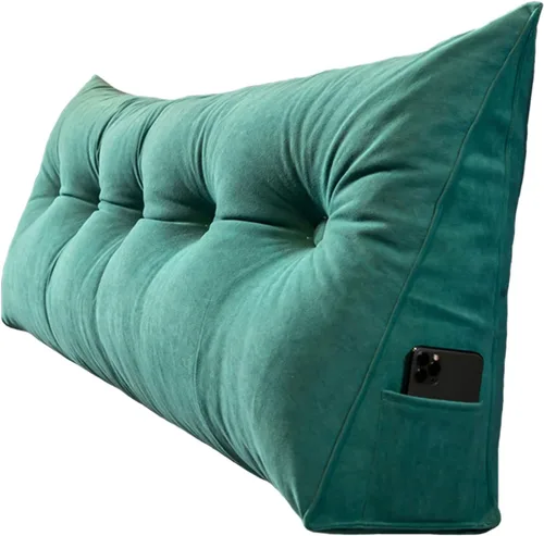 Miniatura 5 de Almohada de cuña para cama tamaño Queen y tamaño King, cabecera de cama triangular para lectura, almohada de respaldo grande con funda de almohada