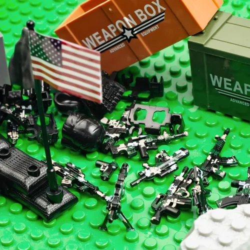 Miniatura 7 de 51 piezas de figuras de soldados de juguete, armas de camuflaje de Estados Unidos, juego de juguetes de batalla del ejército, paquete de armas, kits