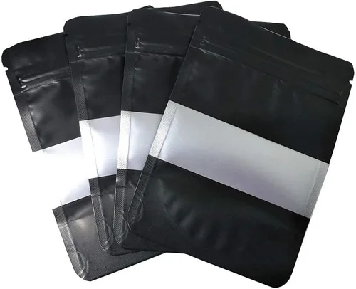 Miniatura 7 de PABCK 100 bolsas resellables de 3.5 x 5.1 pulgadas, color negro mate con sellado térmico para ventana, bolsas de papel de aluminio