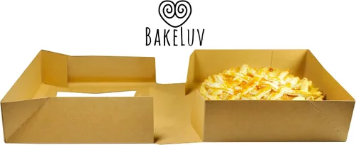 Miniatura 5 de BAKELUV Paquete de 100 cajas de panadería marrones de 8 x 8 x 2.5 pulgadas con ventana, cajas de galletas, pasteles, postres, golosinas, alimentos