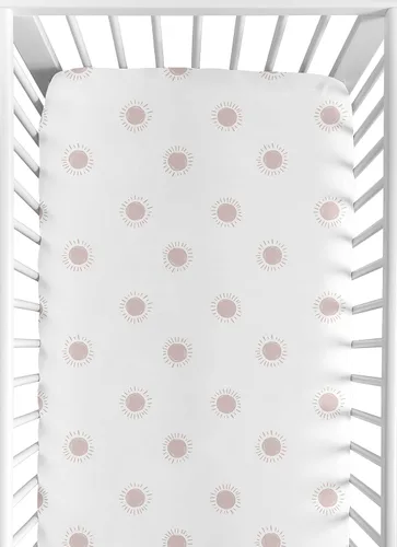 Miniatura 8 de Sweet Jojo Designs Mini sábana bajera para cuna para bebé (blanco y amarillo bohemio) para niñas o niños, guardería de recién nacidos/bebés, patios