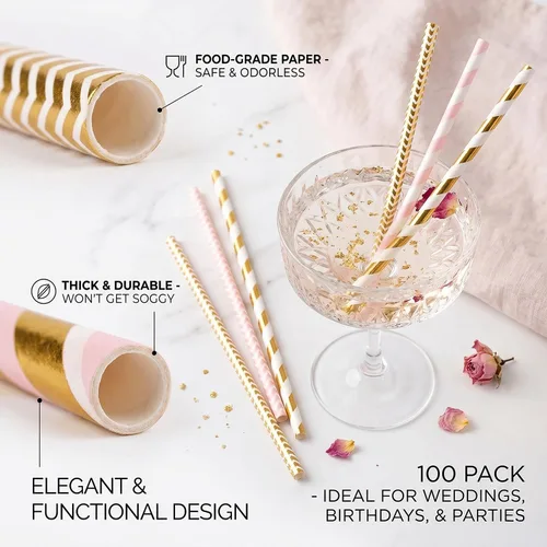 Miniatura 8 de Alink Pajitas de papel biodegradables