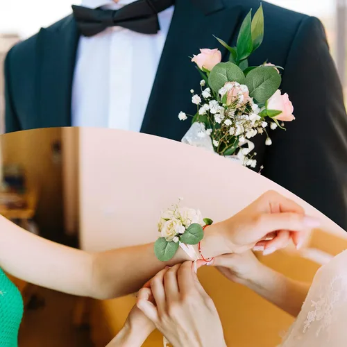 Miniatura 7 de WILLBOND Más de 400 hojas de eucalipto, pétalos de eucalipto falsos bohemios, decoración de mesa de boda, confeti verde suelto para decoración