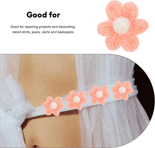 Miniatura 5 de EXCEART 10 parches de flores para planchar con bonitos bordados, para coser en flores, parches de bordado con apliques florales para ropa, bolsas