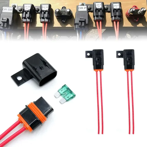 Paquete de 2 fusibles impermeables ATO/ATC/Blade 30A con cubierta de fusibles de 12 AWG para automotriz/marina