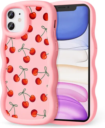 Miniatura 24 de Compatible con iPhone SE/8/7 Funda para Mujeres y Niñas, Marco Ondulado Rizado con Patrón Lindo, Estética Delgada Suave Silicona TPU Parachoques