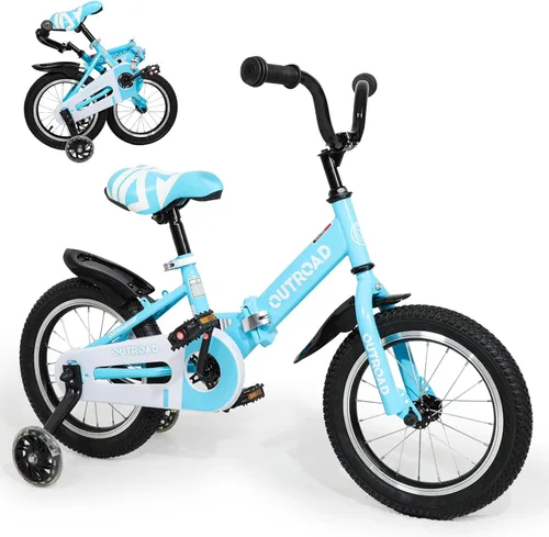 Miniatura 16 de Outroad - Bicicleta infantil para niños y niñas de 3 a 9 años, bicicleta para niños de 14, 16 y 18 pulgadas, con ruedas de entrenamiento, bicicletas