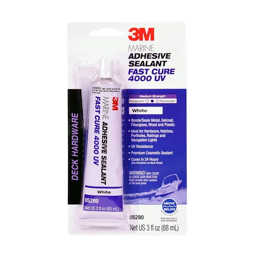 Sellador adhesivo híbrido 3M, 4000 UV, de secado rápido (múltiples tamaños y colores), Blanco, 1