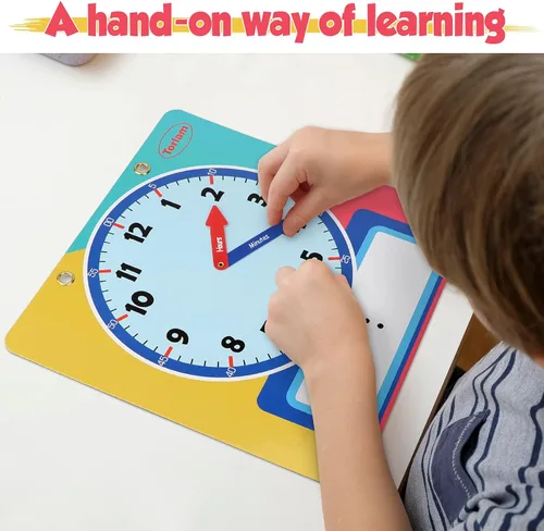 Miniatura 2 de Reloj de Aprendizaje Magnético y Borrado en Seco para Niños Reloj para Niños que Aprenden a Decir la Hora Gran Reloj de 30 cm de Demostración