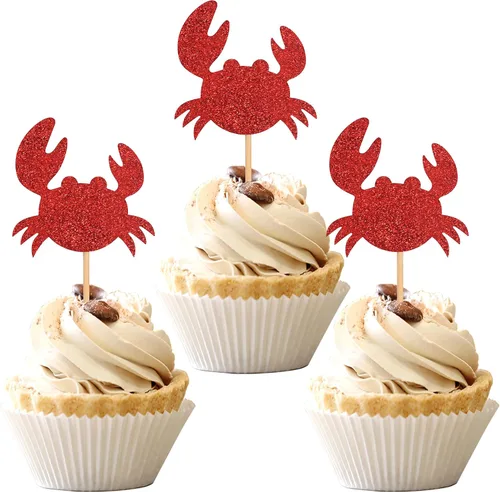 Miniatura 14 de 1 PCS Decoración para Pastel de Feliz Cumpleaños - Estrella de Mar, Madera de Mar, Conchas Marinas, Cola de Sirena para Decoraciones de Fiesta