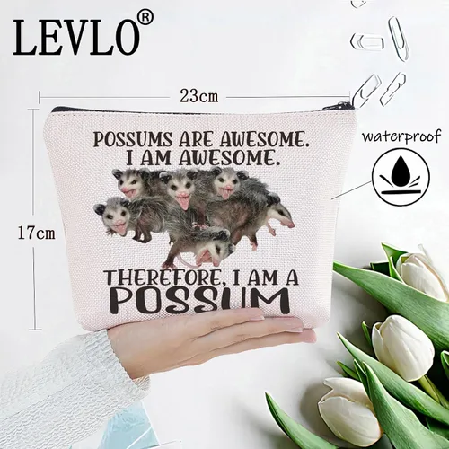 Miniatura 2 de LEVLO Zarigüeya Cosmética Bolsa de Maquillaje Zarigüeya Amante Regalo Zarigüeyas Son Impresionantes Bolsa De Bolsa De Cremallera De Maquill