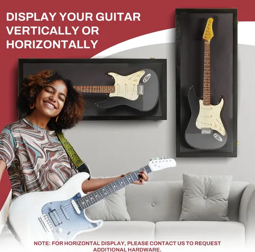 Miniatura 6 de PENNZONI Vitrina para guitarra eléctrica, estuche acrílico para guitarra eléctrica, soporte de pared, estuche de pared para guitarra hecha de marco