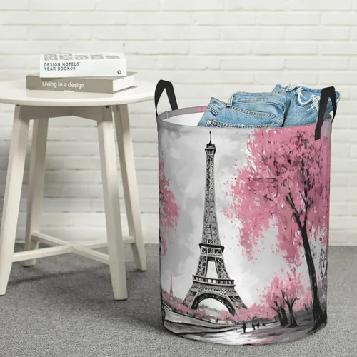 Miniatura 7 de Cesta redonda de acuarela para ropa sucia de ciervos bebés, cesta de almacenamiento para juguetes, organizador de ropa, para el hogar, baño