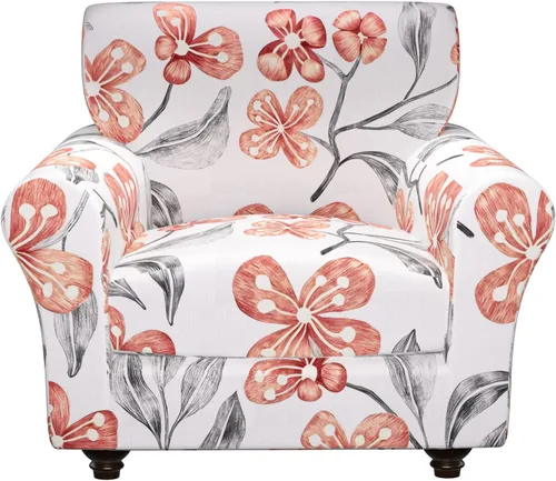 Miniatura 59 de Fundas elásticas para silla, fundas elásticas para sillón de 2 piezas, fundas de sofá lavables con diseño floral para sillón, protector de muebles
