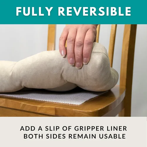 Miniatura 8 de Barnett Almohadilla para silla de comedor con lazos. Gamuza microfibra, microgamuza, reversible, relleno de espuma de látex, se puede lavar a Negro