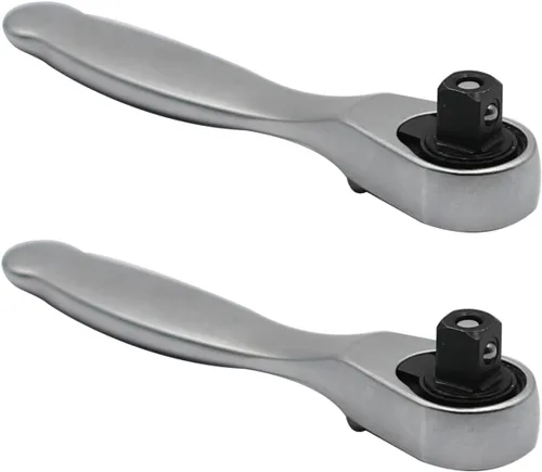 2 unidades de trinquete de 1/4 pulgadas, mango de trinquete 72 dientes, llave de herramientas de reparación de mano pequeña, llave de enchufe de