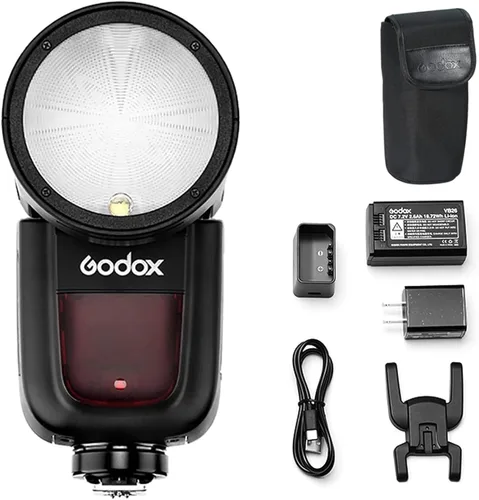 Godox V1-C Flash Speedlite para Canon, 76Ws 2.4G X Inalámbrico TTL 1/8000 HSS Speedlight, 1.5s de Reciclaje, 480 Flashes de Potencia Completa con