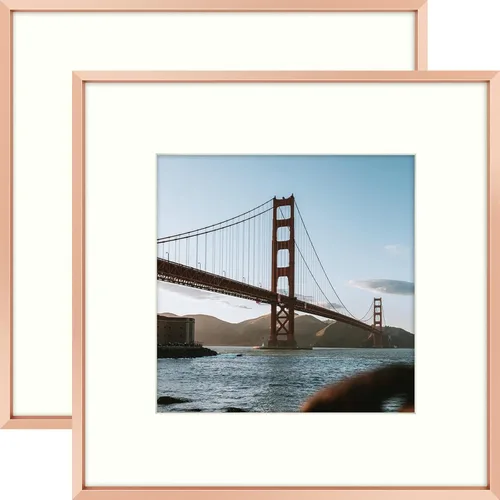 Miniatura 12 de Frametory, Portarretratos de metal de 16 x 24 pulgadas con paspartú para fotos de 12 x 18 pulgadas y vidrio real, colección de marcos de fotos