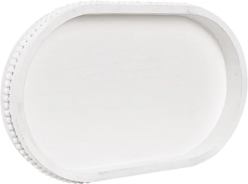Miniatura 24 de MAONAME Bandeja de Madera para Servir, Bandeja de Madera Estilo Granja con Cuentas, Bandeja Octogonal para Servir Blanca Lavada, Bandeja de Mesa
