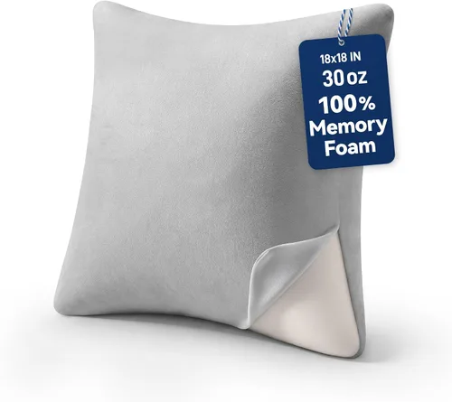 Miniatura 13 de AM AEROMAX 18x18 Inch Memory Foam Pillow Insert, Firm & Fluffy Square Throw Pillow for Couch and Bed, Premium Decorative Stuffer, Heavy Duty &