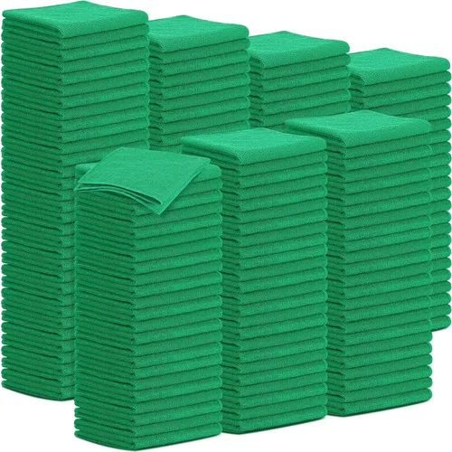 Miniatura 13 de Tenare Paquete de 100 paños de limpieza de microfibra de 12 x 12 pulgadas, trapos de limpieza reutilizables, toallas de microfibra a granel, paños