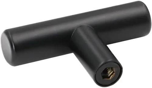 Miniatura 9 de goldenwarm Paquete de 5 pomos negros para gabinete, pomos de barra en T y tiradores de cajón para herrajes de armario, muebles de dormitorio