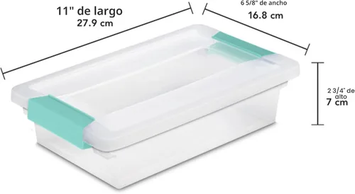 Miniatura 3 de Sterilite - Juego de 6 cajas con clip, contenedores apilables transparentes de plástico con tapas de cierre, pequeños - Contenedores