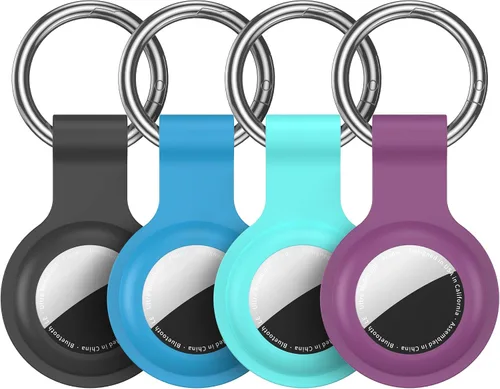 Miniatura 12 de Paquete de 4 llaveros compatibles con AirTag para AirTag de 1ª y 2ª generación, para AirTag de 1ª y 2ª generación, funda para AirTag, rastreador