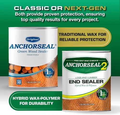 Miniatura 5 de ANCHORSEAL 2 Sellador para extremos de troncos y maderos - Previene hasta el 90% de las grietas en las testas (hendiduras por secado)