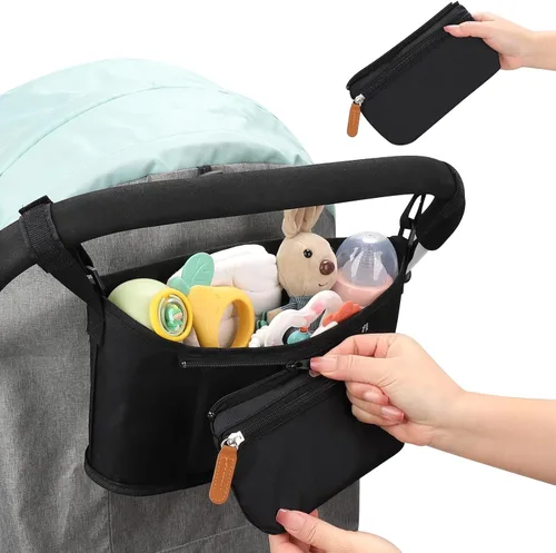 Miniatura 5 de Accmor Organizador universal para cochecito con bolsa desmontable para teléfono, organizador de cochecito, accesorios para Uppababy, Baby Jogger