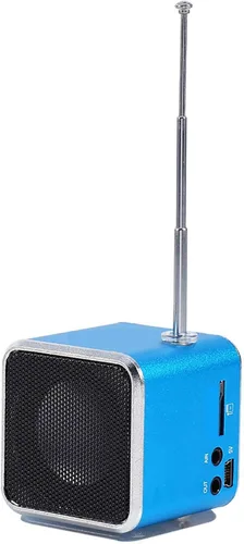 Miniatura 8 de Altavoz de radio FM portátil, MP3 MP4 estéreo digital, reproductor de música, soporte para tarjeta TF, disco USB, batería de 600 mAh, mini altavoz