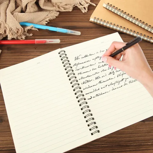 Miniatura 5 de MIVIDE Paquete de 24 cuadernos en espiral A5 a granel con cubierta de kraft, 21 x 15 cm 120 páginas, cuaderno en espiral con tapa dura y papel Papel