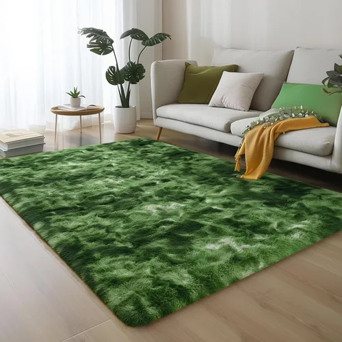 Miniatura 58 de PAGISOFE Alfombras esponjosas de dormitorio de 4 x 6 pies, color negro, alfombra moderna para sala de estar, alfombra lanuda para interiores