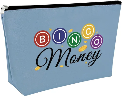 Miniatura 10 de Sfodiary Bolsa de regalo para amantes de los juegos de bingo - Bolsa de cosméticos para amantes del casino para mujeres Bingo Player, White-Bingo