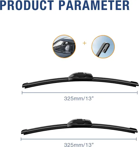 Miniatura 2 de Escobillas limpiaparabrisas repelentes al agua de 13"+13" de repuesto para JEEP Wrangler TJ 2006 2005 2004 2003 2002 2001 2000 1999 1998 1997