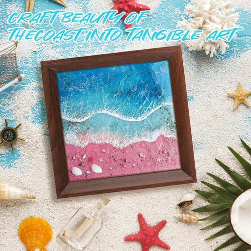 Miniatura 7 de Kit de Arte de Resina Oceánica KISREL, Kit de Resina Epoxy Transparente con Marcos, Conjunto Completo de Herramientas DIY para Principiantes