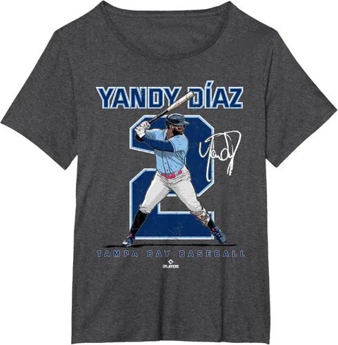Miniatura 15 de Camiseta Number and Portrait Yandy Diaz Tampa Bay MLBPA, Negro