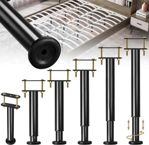 Miniatura 9 de 4 patas de soporte de cama de altura ajustable, patas de soporte de metal de 6 a 9 pulgadas debajo del marco de la cama, piezas de repuesto de patas