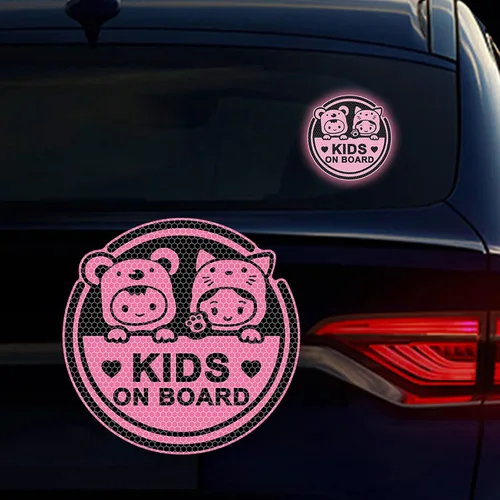 Miniatura 12 de Adhesivo para automóvil de bebé a bordo, 2 unidades, para niños a bordo, súper fuerte, reflectante, para dos bebés en el automóvil, calcomanías
